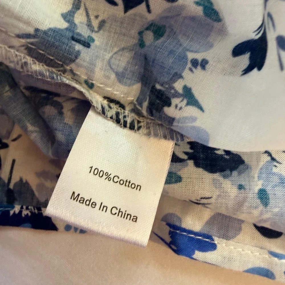 NWT! $155 TUCKERNUCK Blue Floral Smocked Preppy Cottagecore Boho Blouse SMALL